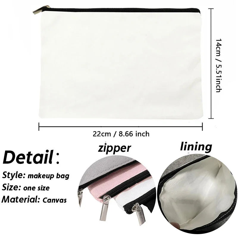 Merci Maitre Cosmetic Canvas Clutch Back To Shool Makeup Bag Lipstick Designer Case Make Up Pouch Teacher Pencil Gift Pouch