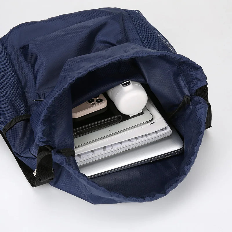 Unisex Waterproof Drawstring Gym Bag – Lightweight Cinch Sack for Sports Basketball & Travel Essentials
