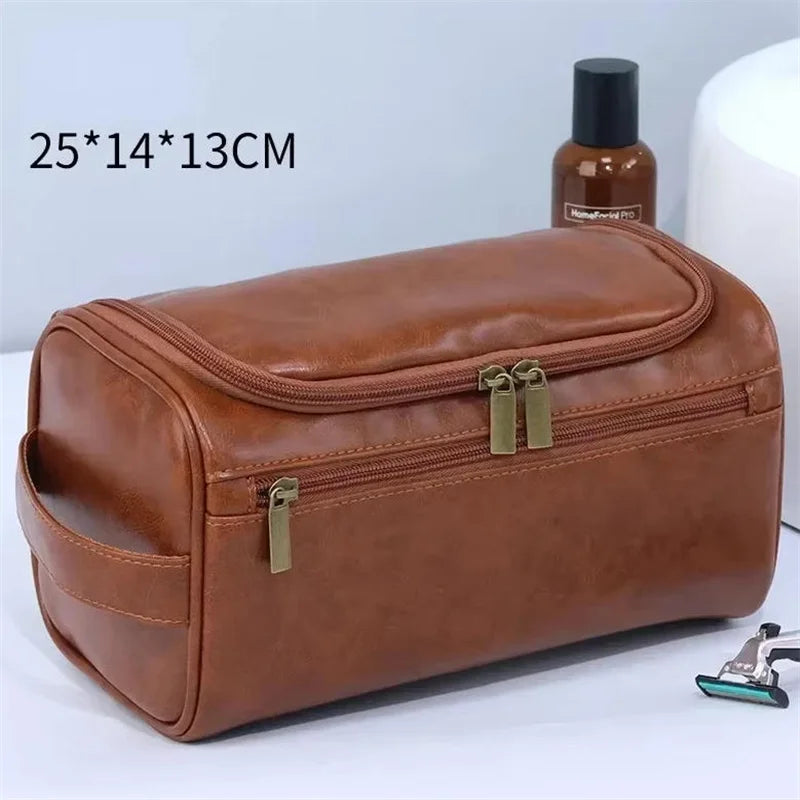 Leather Toiletry Bag For Men Women Kit Mens Hanging Toiletry Bag Travel Toiletry Bag For Traveling Large Capacity Cosmetic Bag