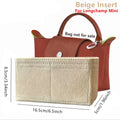 Bag Organizer for Longchamp Small Tote Bag Timid Bag Storage & Finishing Inner Bag Liner Handbags Insert Organizer Fit Mini Size