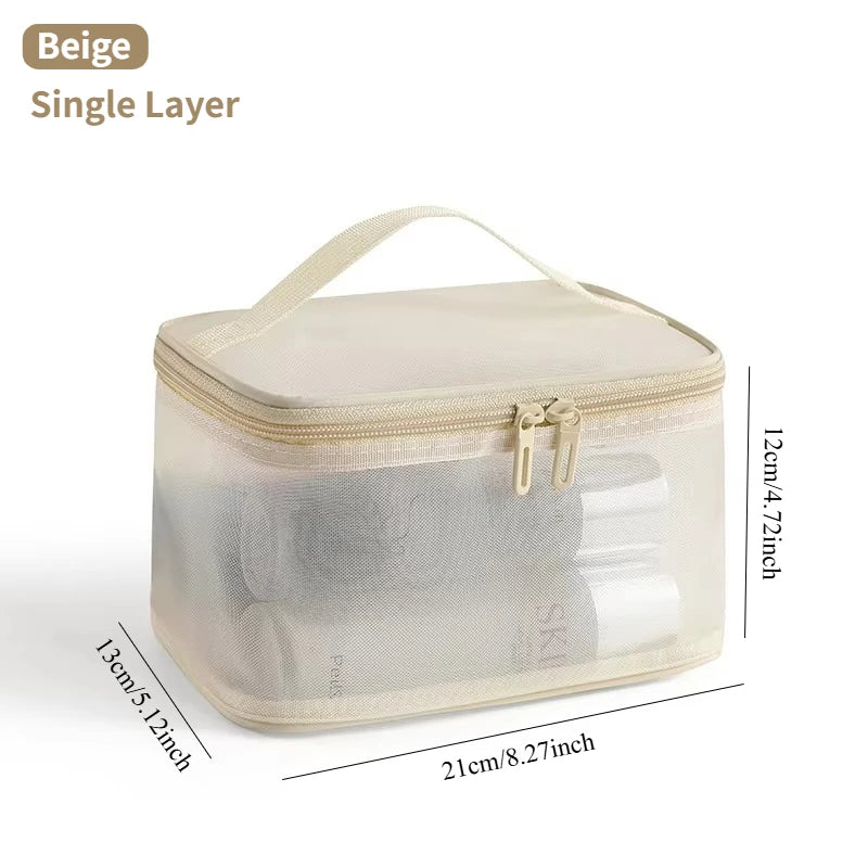 Travel Makeup Bag Large Capacity Waterproof Toiletry Organizer with Handle for Vacation