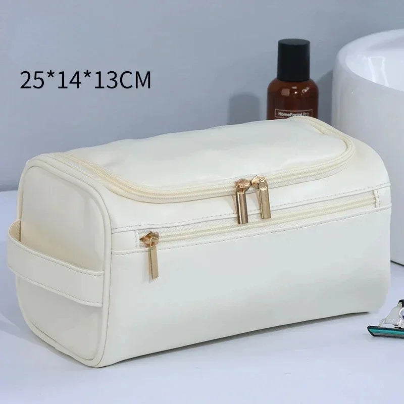 Leather Toiletry Bag For Men Women Kit Mens Hanging Toiletry Bag Travel Toiletry Bag For Traveling Large Capacity Cosmetic Bag