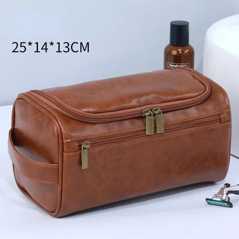 Leather Toiletry Bag For Men Women Kit Mens Hanging Toiletry Bag Travel Toiletry Bag For Traveling Large Capacity Cosmetic Bag