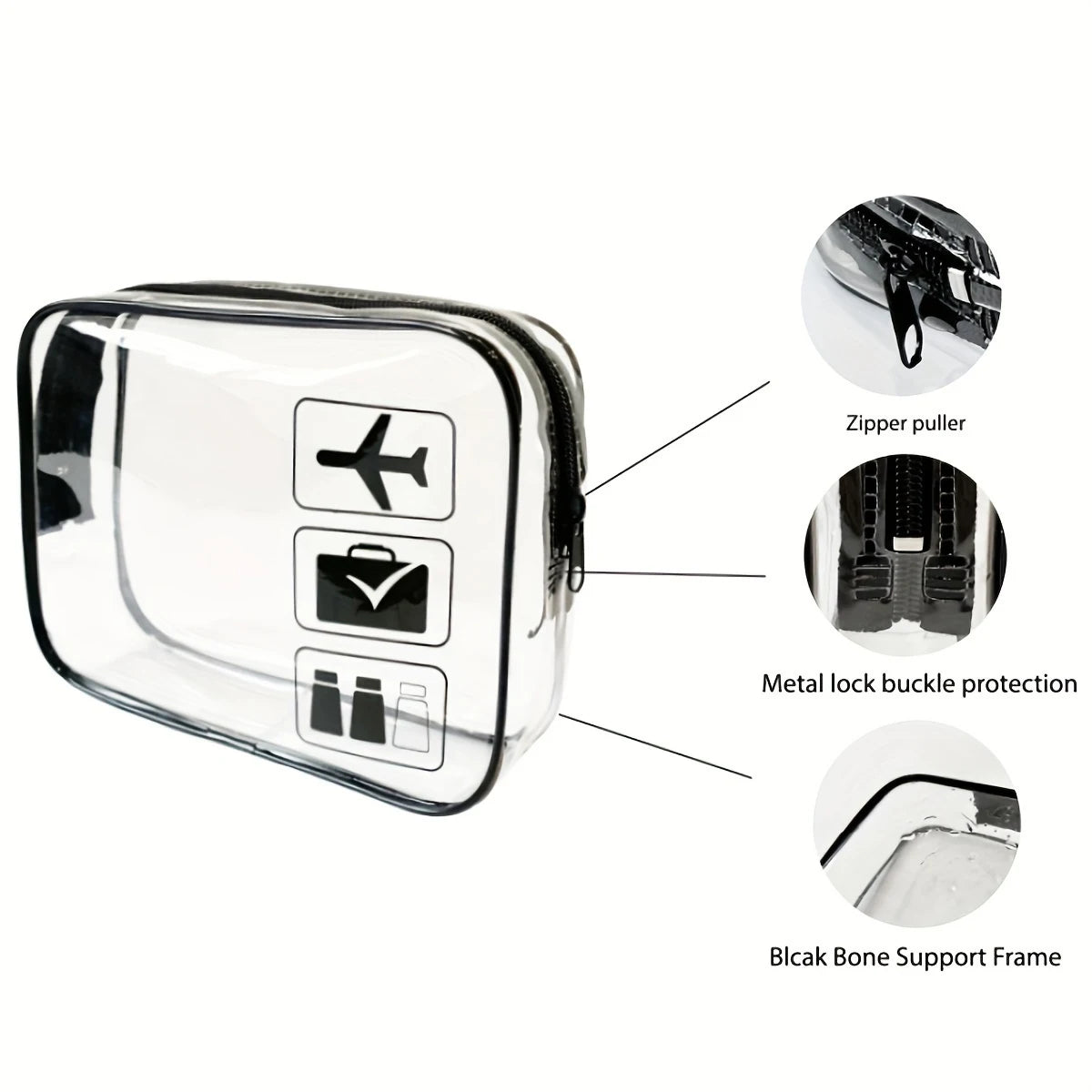 YANZAI Transparent Zipper Makeup Bag Organizer Box Men Women Travel Clear Cosmetic Bag Waterproof Toiletry Wash Make Up Bags