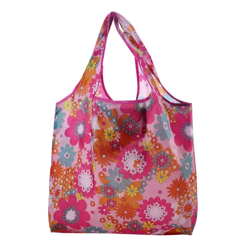 Foldable Reusable Shopping Tote Bag 1Pc Lightweight Colorful for Travel Daily Use Grocery Carry Eco Friendly Grocery Bag