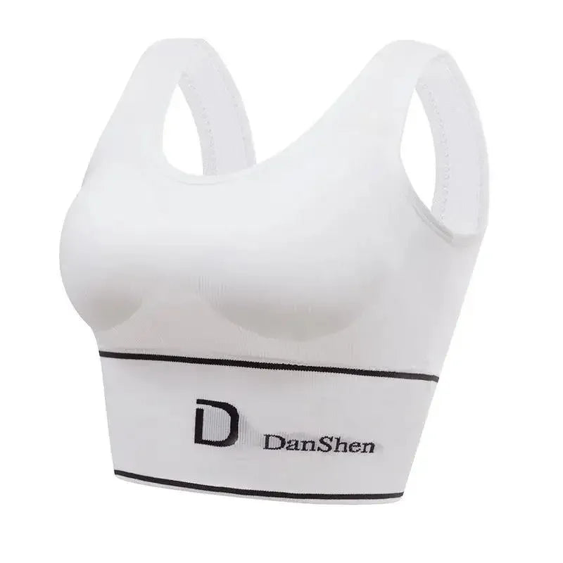 Sports Vest Women Gather Without Steel Ring Shockproof Underwear, Tube Top, Outer Wear, All-match U-shaped Beautiful Back, Big