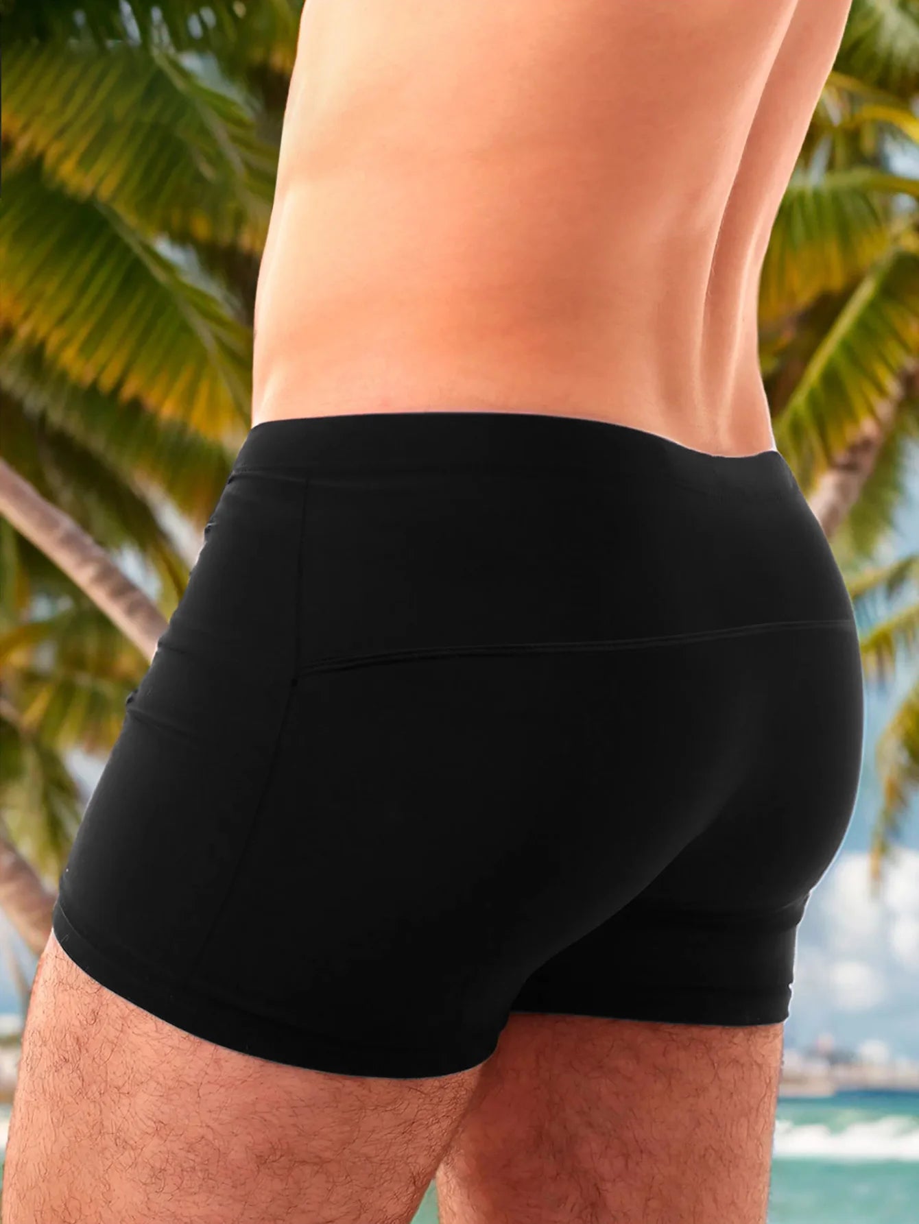 Sporty Patterned Swim Shorts for Men, Fast-Drying Snug Design Swimwear, Perfect for Swimming, Volleyball, and Running