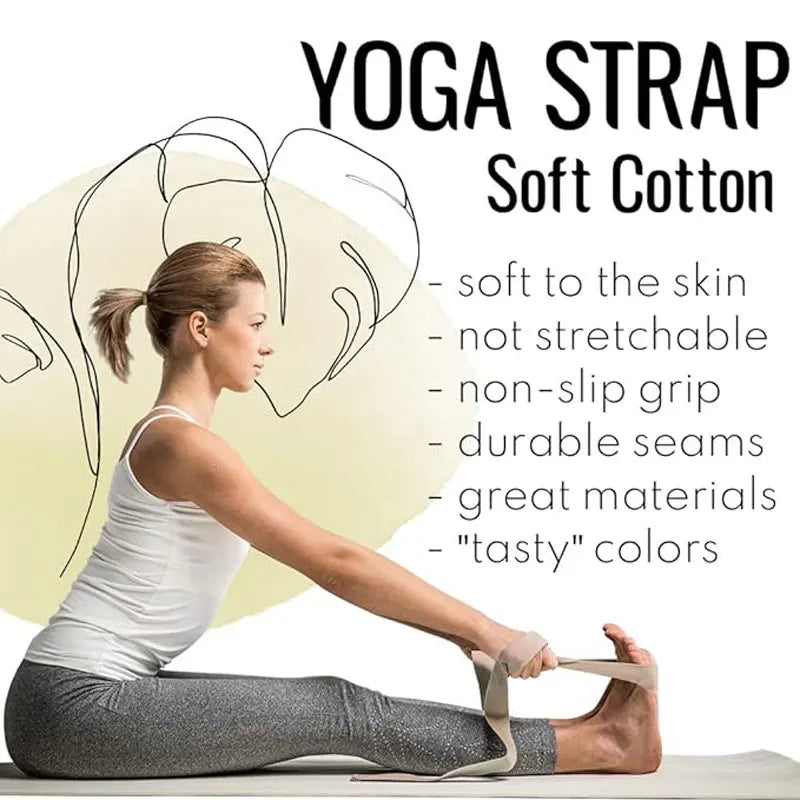 Adjustable Non Slip Strap, Suitable for Yoga, Pilates, Stretching, Fitness, and Home Training - For Carrying Yoga Mats