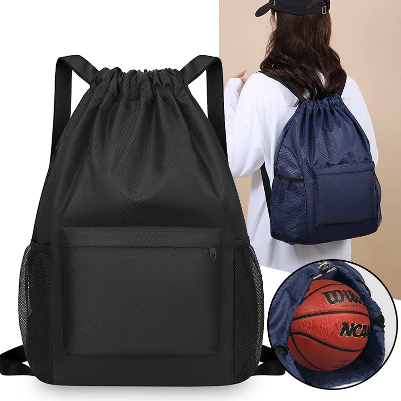 Unisex Waterproof Drawstring Gym Bag – Lightweight Cinch Sack for Sports Basketball & Travel Essentials
