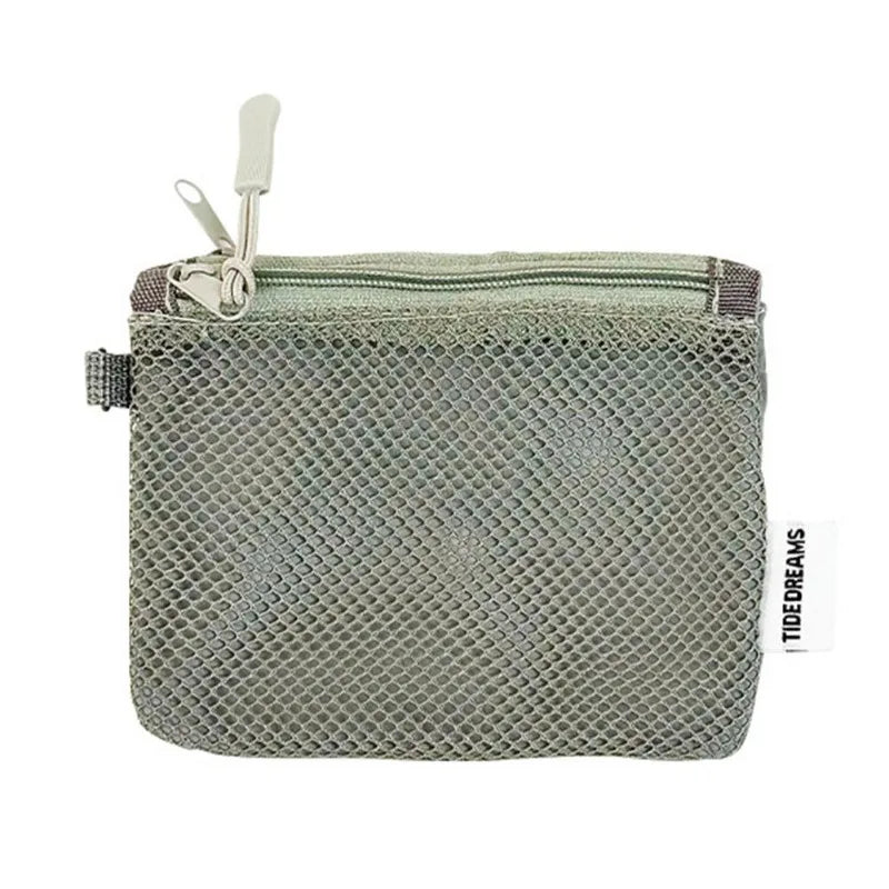 Mesh Travel Makeup Bag for Women Portable Mini Cosmetic Pouch Double Layer Zipper Multi-purpose Coin Purse Credit Card Holder