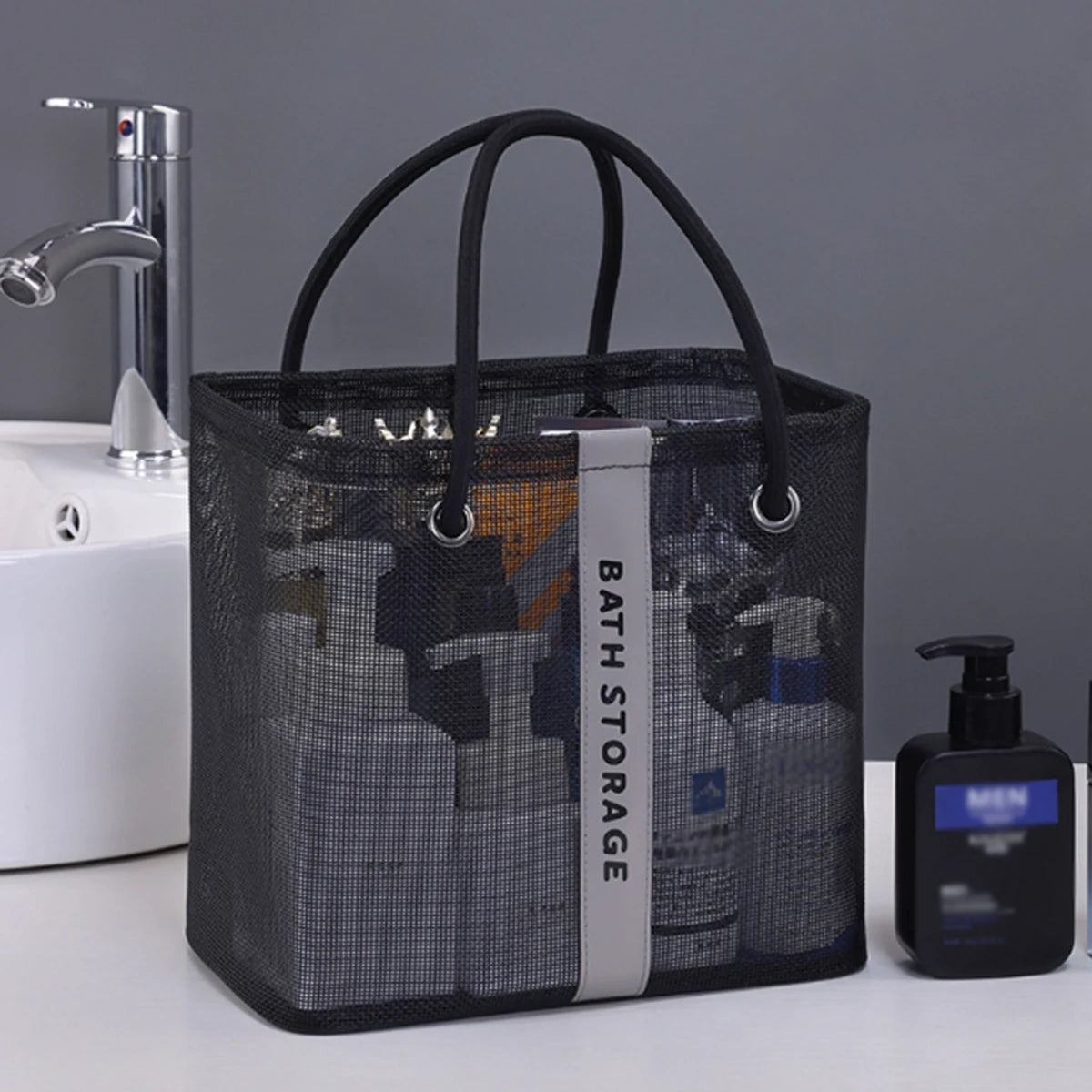 New Makeup Bag, Mesh Travel Toiletry Bag, Men's Toiletry Bag, College Dormitory Toiletry Storage Bag, Toiletry Basket