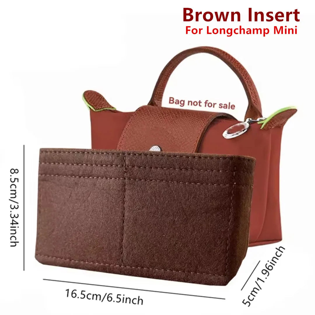 Bag Organizer for Longchamp Small Tote Bag Timid Bag Storage & Finishing Inner Bag Liner Handbags Insert Organizer Fit Mini Size
