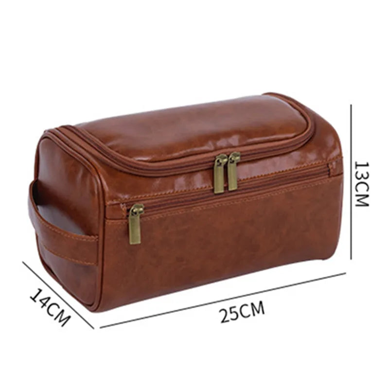 Leather Toiletry Bag For Men Women Kit Mens Hanging Toiletry Bag Travel Toiletry Bag For Traveling Large Capacity Cosmetic Bag