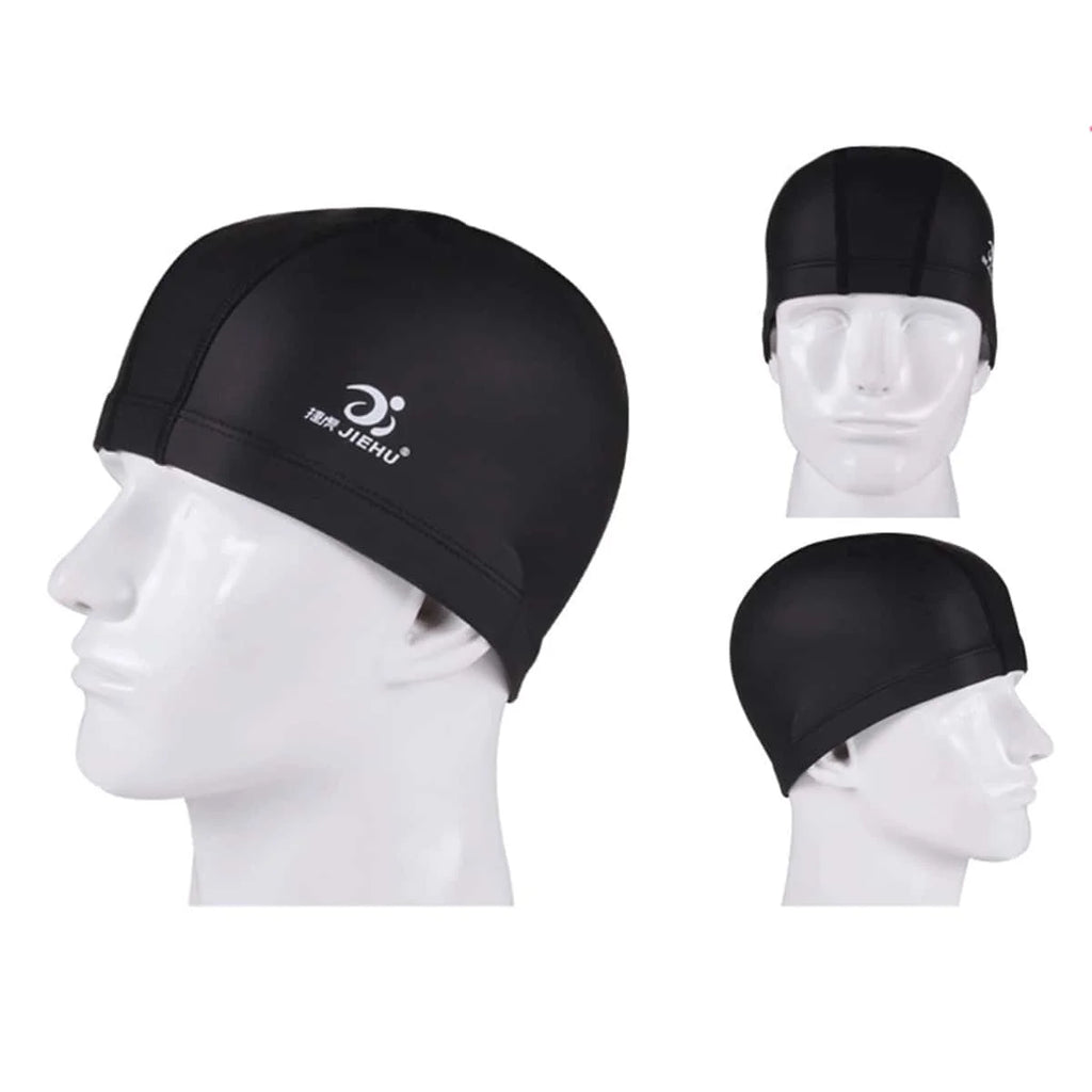 1PC Swimming Cap Waterproof Breathable Comfort PU Coating Swimming Gear for Men and Women Adults Water Sports
