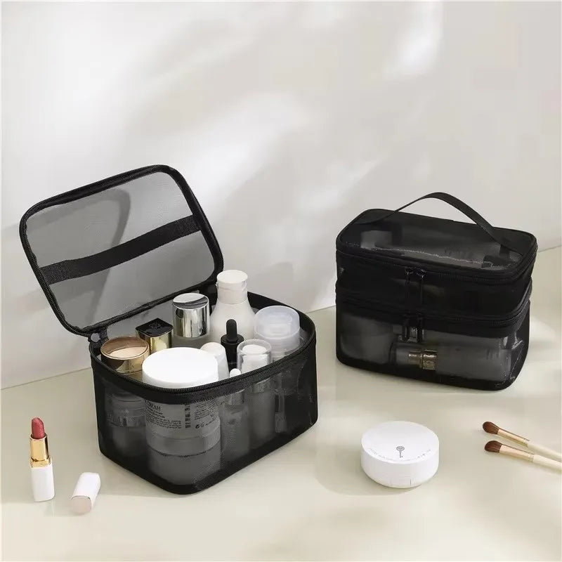 Travel Makeup Bag Large Capacity Waterproof Toiletry Organizer with Handle for Vacation