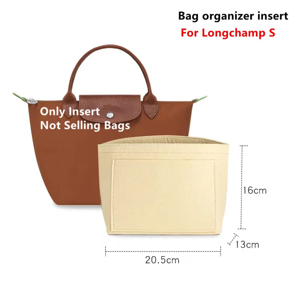 Bag Organizer for Longchamp Small Tote Bag Timid Bag Storage & Finishing Inner Bag Liner Handbags Insert Organizer Fit Mini Size