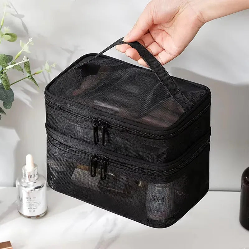 Travel Makeup Bag Large Capacity Waterproof Toiletry Organizer with Handle for Vacation
