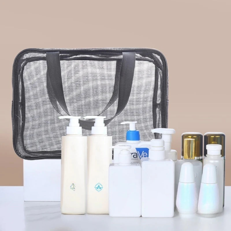 New Bathing Bag Mesh Shower Toiletry Pouch Travel Makeup Storage Holder Portable Bathing Bag Mesh Shower Toiletry Pouch Portable