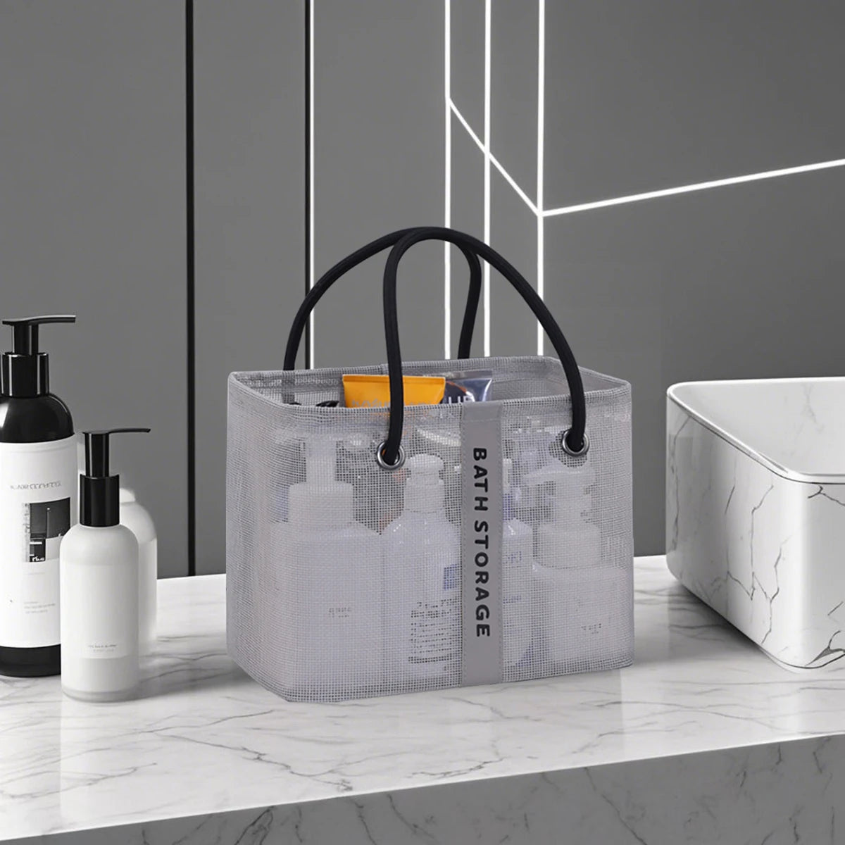 New Makeup Bag, Mesh Travel Toiletry Bag, Men's Toiletry Bag, College Dormitory Toiletry Storage Bag, Toiletry Basket