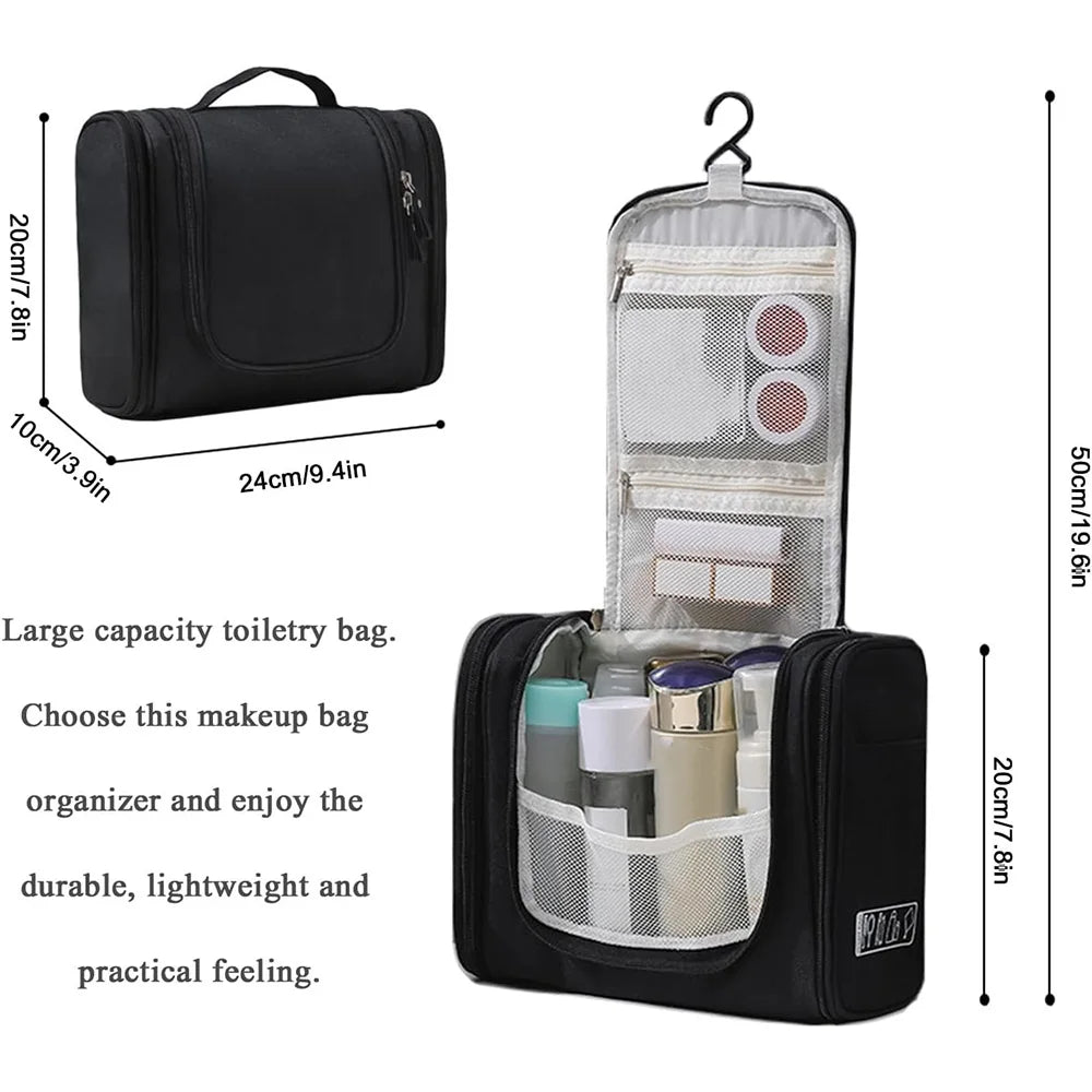 Large Multi-Pocket Hanging Toiletry Bag with Hook Stylish Makeup Organizer for Women & Men,Toiletry Travel Bag, Christmas Gift