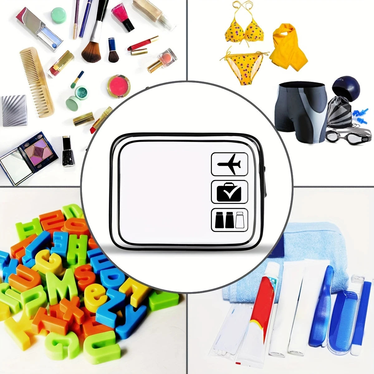 YANZAI Transparent Zipper Makeup Bag Organizer Box Men Women Travel Clear Cosmetic Bag Waterproof Toiletry Wash Make Up Bags