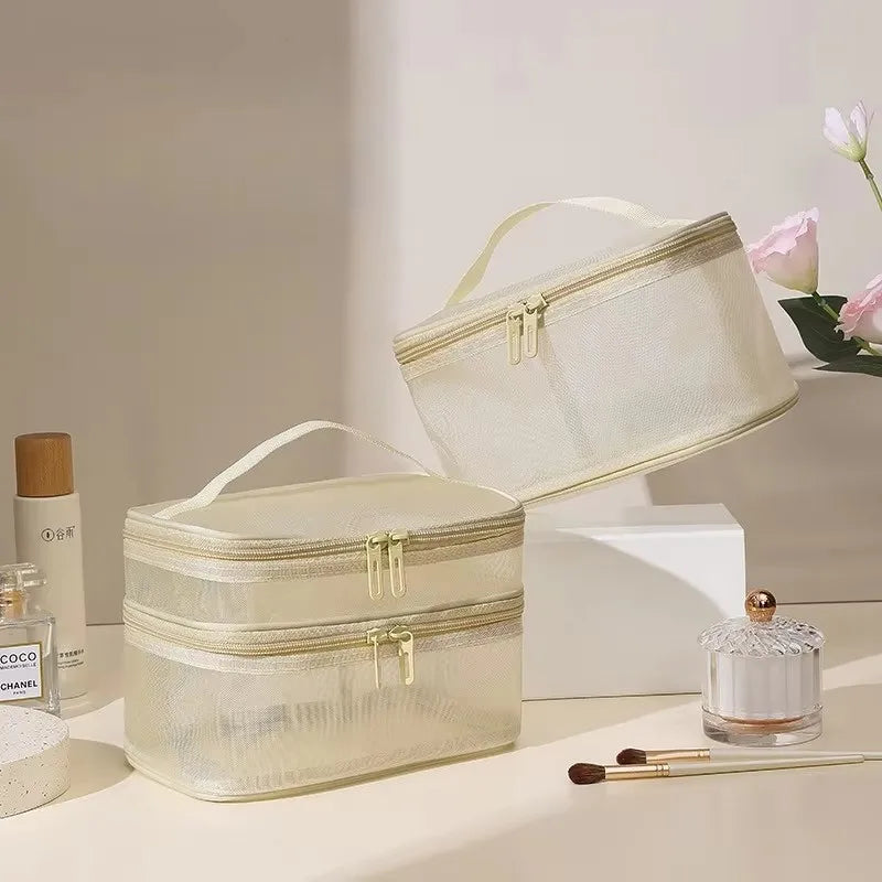 Travel Makeup Bag Large Capacity Waterproof Toiletry Organizer with Handle for Vacation