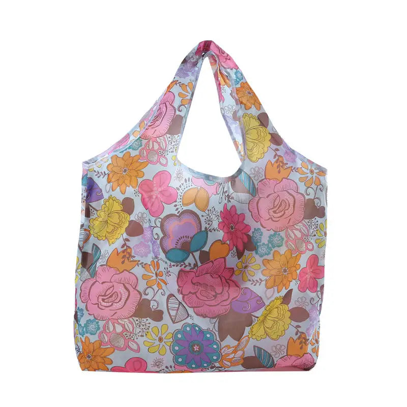 Foldable Reusable Shopping Tote Bag 1Pc Lightweight Colorful for Travel Daily Use Grocery Carry Eco Friendly Grocery Bag