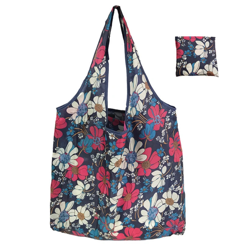 Foldable Reusable Shopping Tote Bag 1Pc Lightweight Colorful for Travel Daily Use Grocery Carry Eco Friendly Grocery Bag