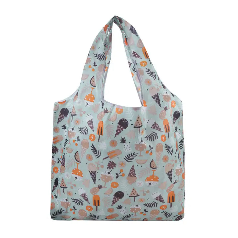 Foldable Reusable Shopping Tote Bag 1Pc Lightweight Colorful for Travel Daily Use Grocery Carry Eco Friendly Grocery Bag