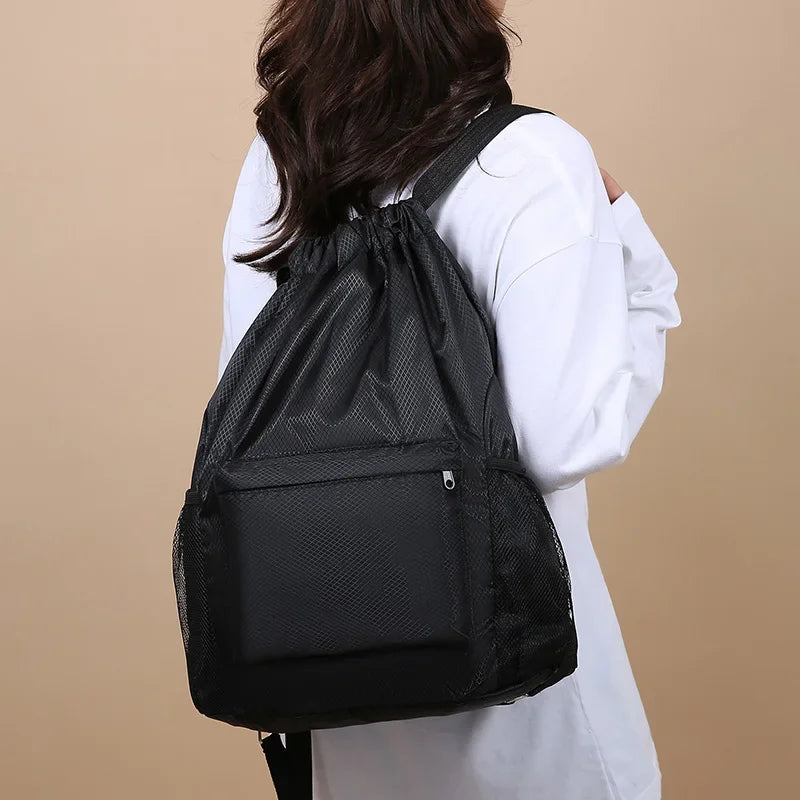 Unisex Waterproof Drawstring Gym Bag – Lightweight Cinch Sack for Sports Basketball & Travel Essentials