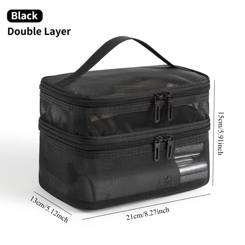 Travel Makeup Bag Large Capacity Waterproof Toiletry Organizer with Handle for Vacation