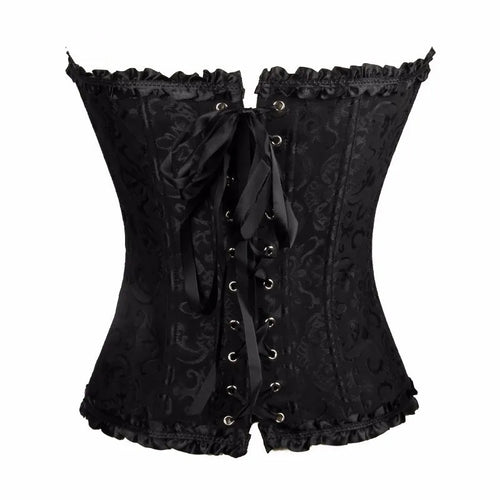 European and American court style corset jacquard lace back strap adjustable waist molding belly supporting bone shapewear 8111