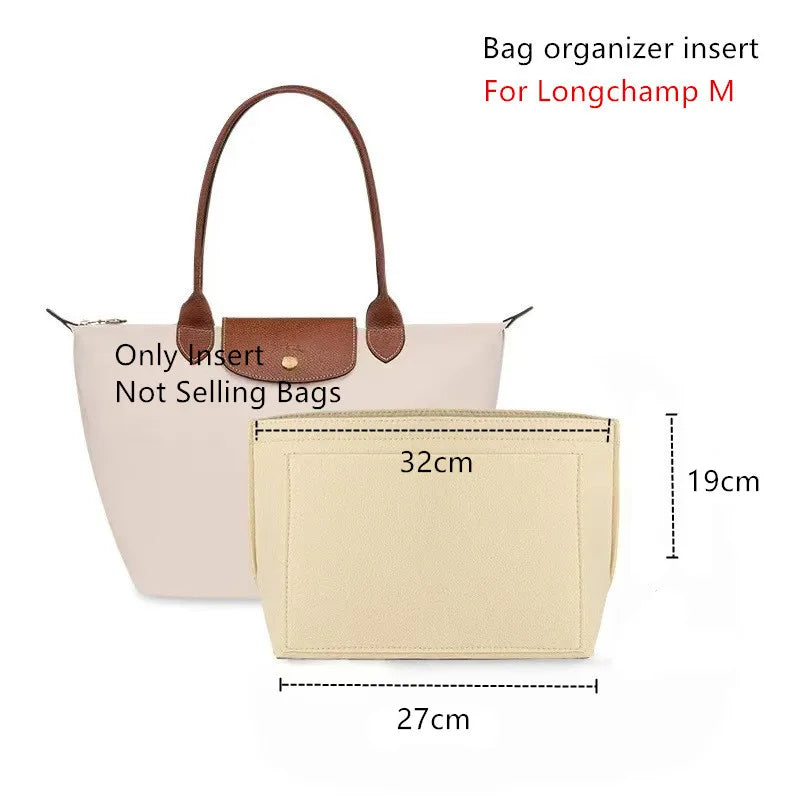 Bag Organizer for Longchamp Small Tote Bag Timid Bag Storage & Finishing Inner Bag Liner Handbags Insert Organizer Fit Mini Size