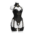 Women’s Leather Corset Harness Bodysuit Gothic Buckle Bustier Steampunk Fetish