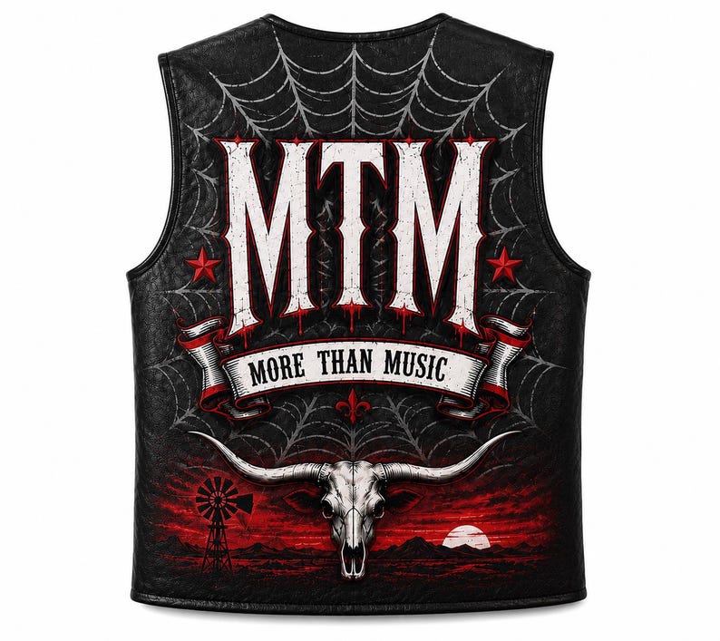 Men's Genuine Leather Biker Vest Black Western Digital Print Motorcycle Vest