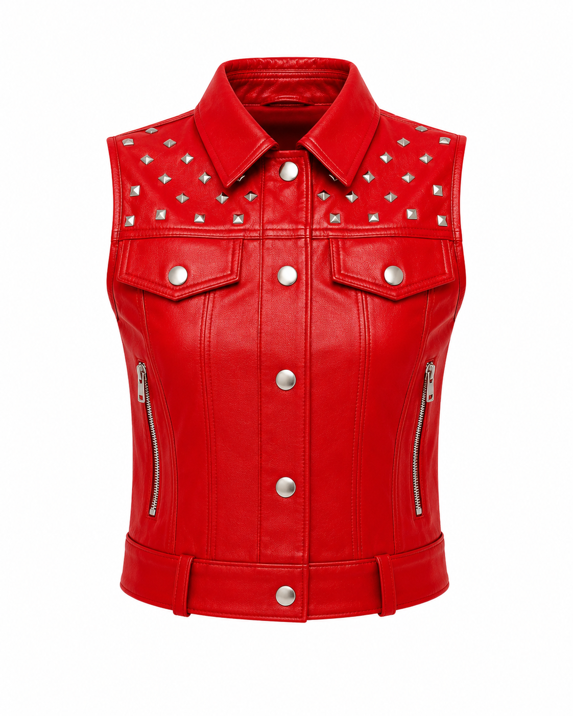 Handmade Women’s  Leather Vest Slim Fit