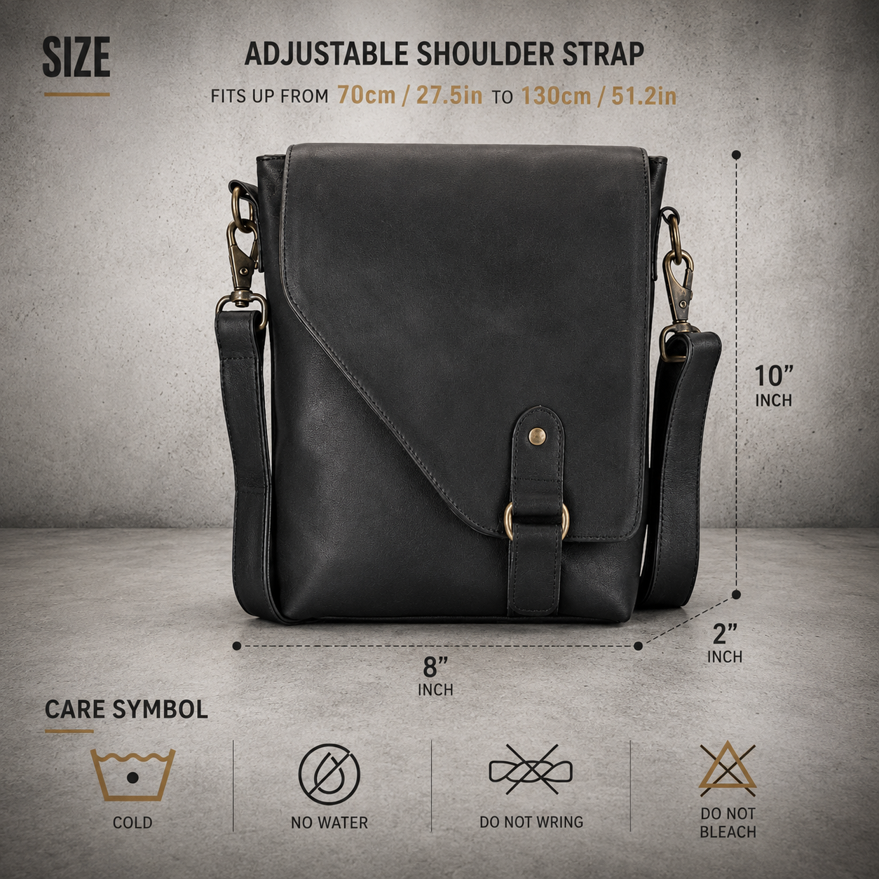 Genuine Leather Crossbody Bag Unisex Shoulder Sling Travel Messenger Purse