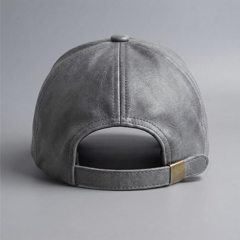Unisex Leather Baseball Cap Distressed Biker Hat Adjustable Sports Casual Strap