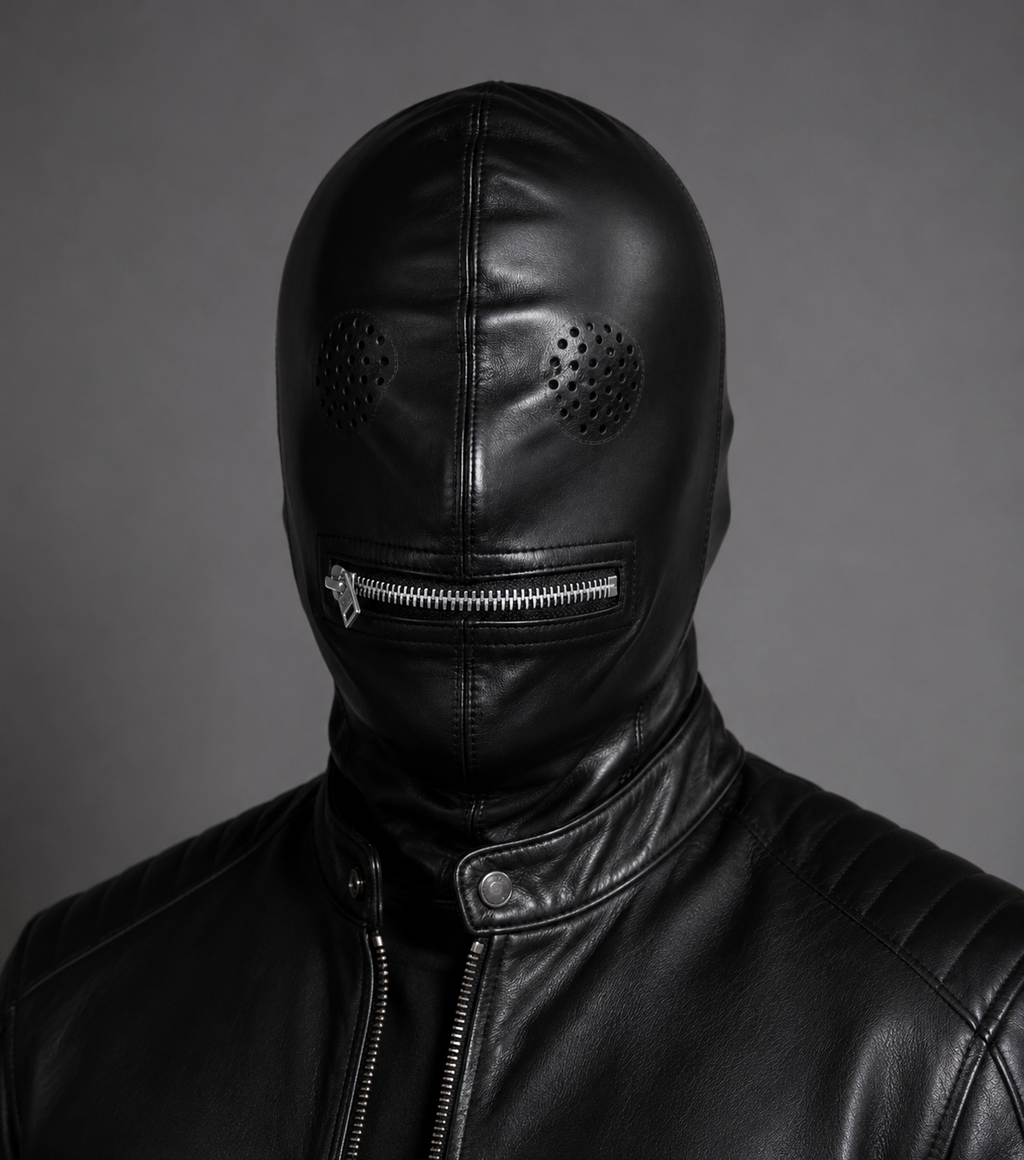 Premium Leather Face Mask with Zipper