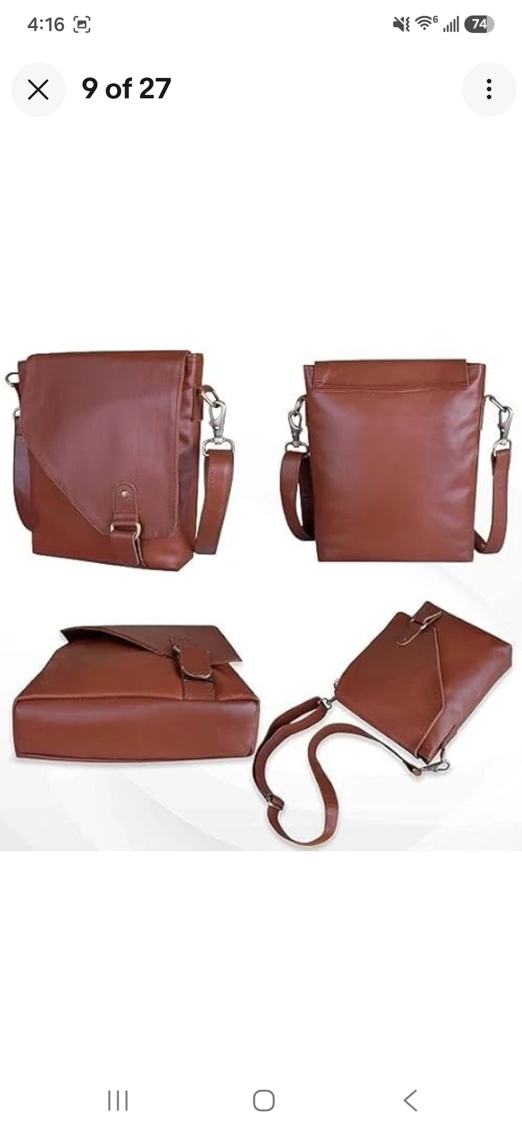 Genuine Leather Crossbody Bag Unisex Shoulder Sling Travel Messenger Purse