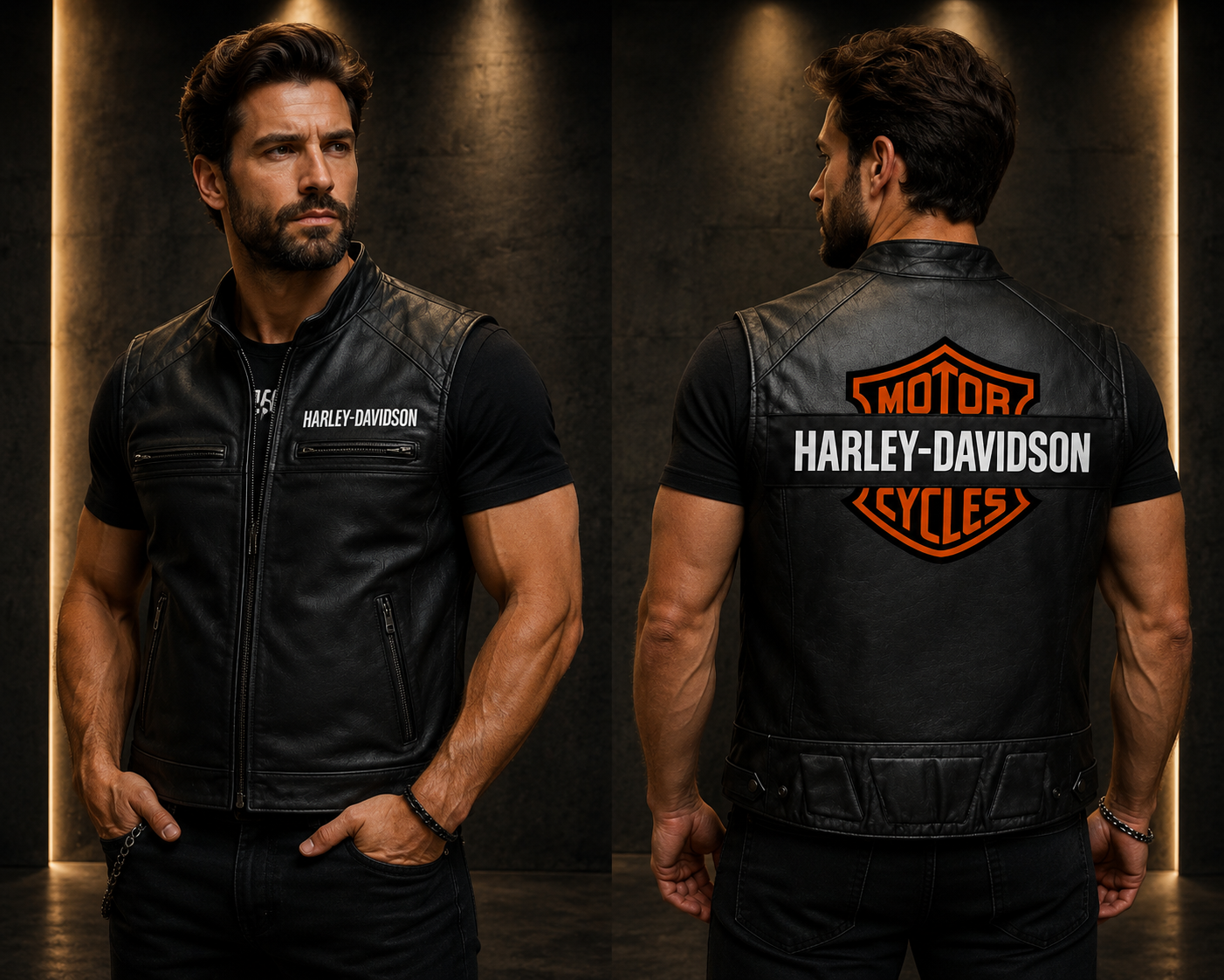 Harley Davidson-Motorcycle Leather Vest