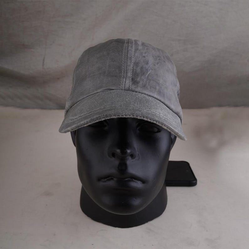 Unisex Leather Baseball Cap Distressed Biker Hat Adjustable Sports Casual Strap