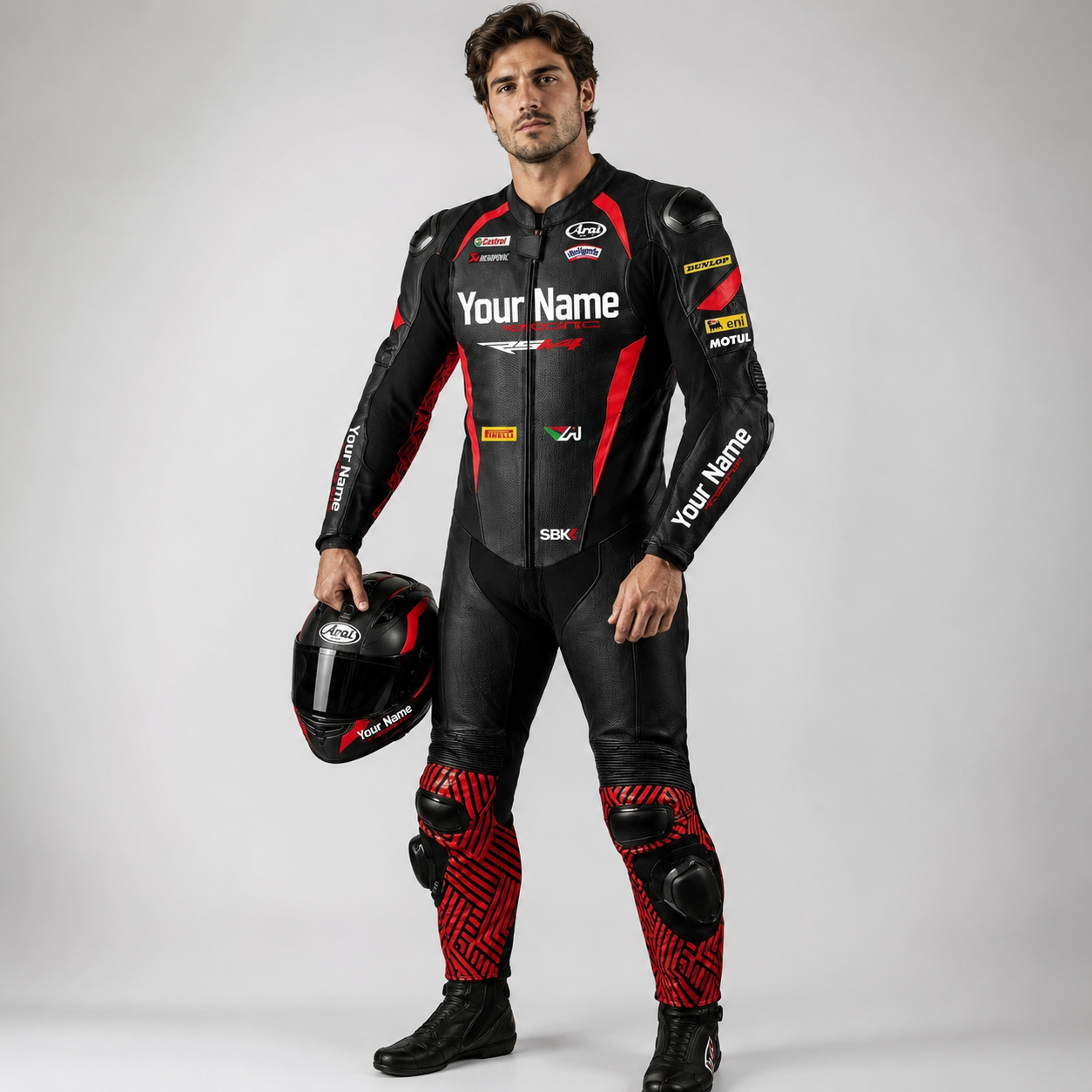 Cowhide Leather Motorcycle Racing Suits
