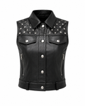 Handmade Women’s  Leather Vest Slim Fit