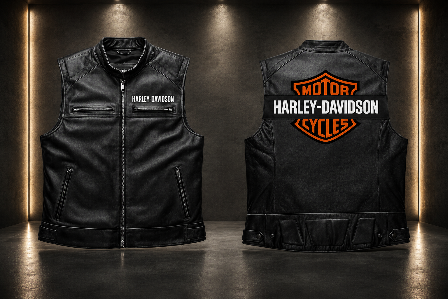 Harley Davidson-Motorcycle Leather Vest