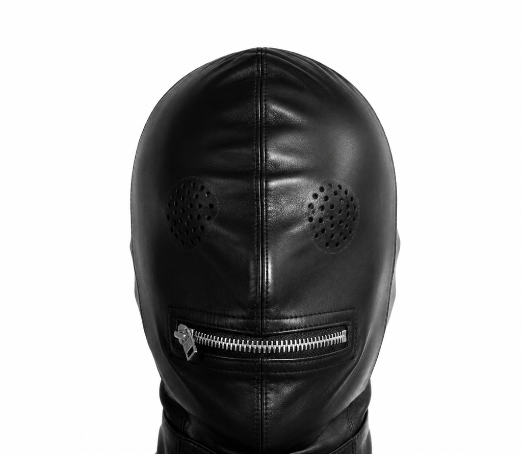 Premium Leather Face Mask with Zipper